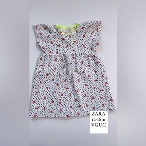 🔥 HOST PICK🔥 Zara White Spotted Strawberry Dress